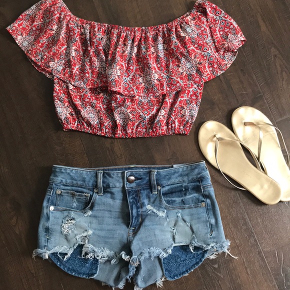 Hollister Tops - Hollister Bare Shoulder Crop Top